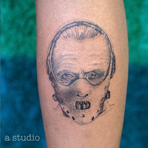 Hannibal Lecter dotwork tattoo