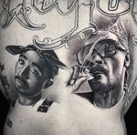 Healed Tupac and fresh Snoop dog portraits done at HapsFlow Tattoo Studio, in Hawaii.