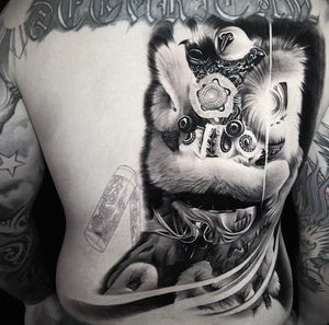 Work in progress. Chinese Lion done at HapsFlow Tattoo Studio, in Hawaii.
