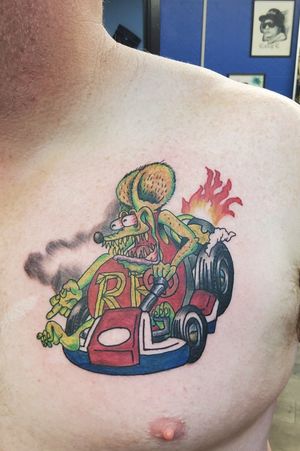 Rat fink tattoo a classic trying to bring it back this was done by me mariocart rat fink mix