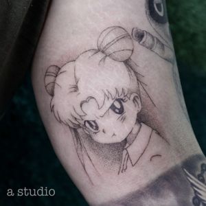 Sailor moon dotwork tattoo 