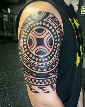 #tribaldesign done a few weeks ago#guyswithtattoos #guyswithink #tatted #Tattooed #njtattooartist #tattooartis Find me on insta as @buddha_inks 