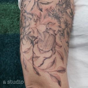 Beetle dotwork tattoo 