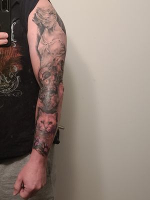 Part way to my sleeve.