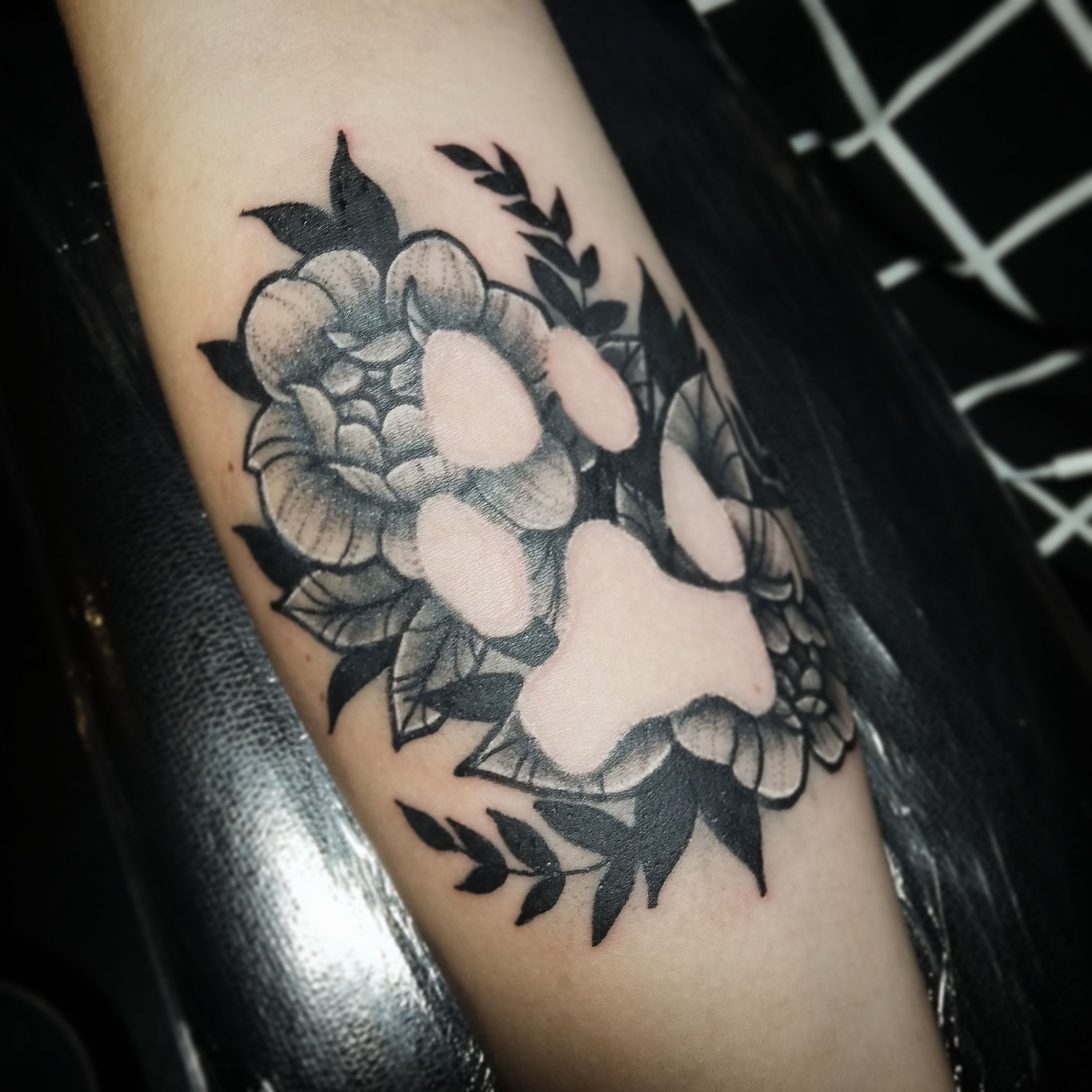 dog paw print and flowers tattooTikTok Search