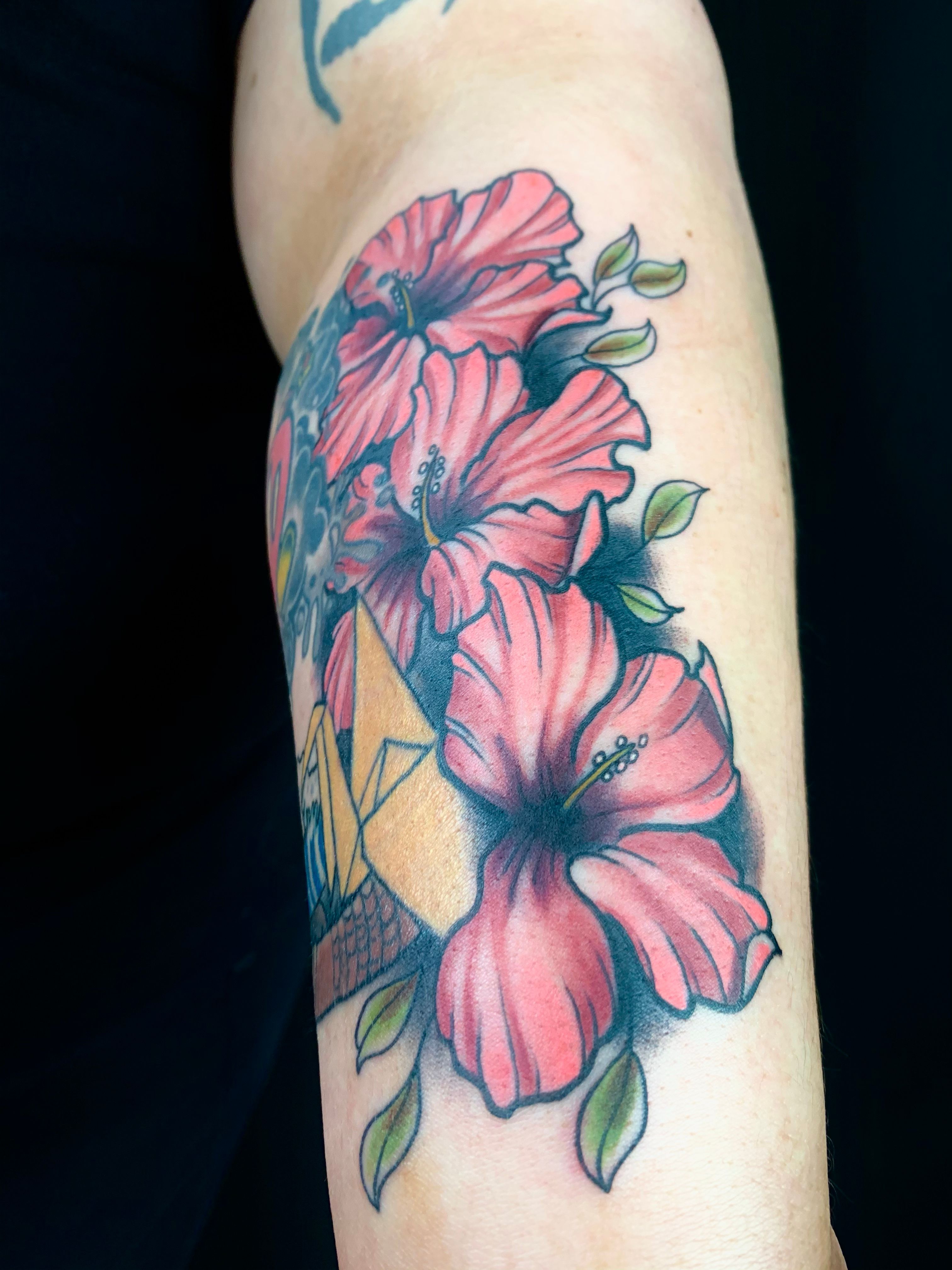 Traditional Hibiscus Tattoo Idea  BlackInk
