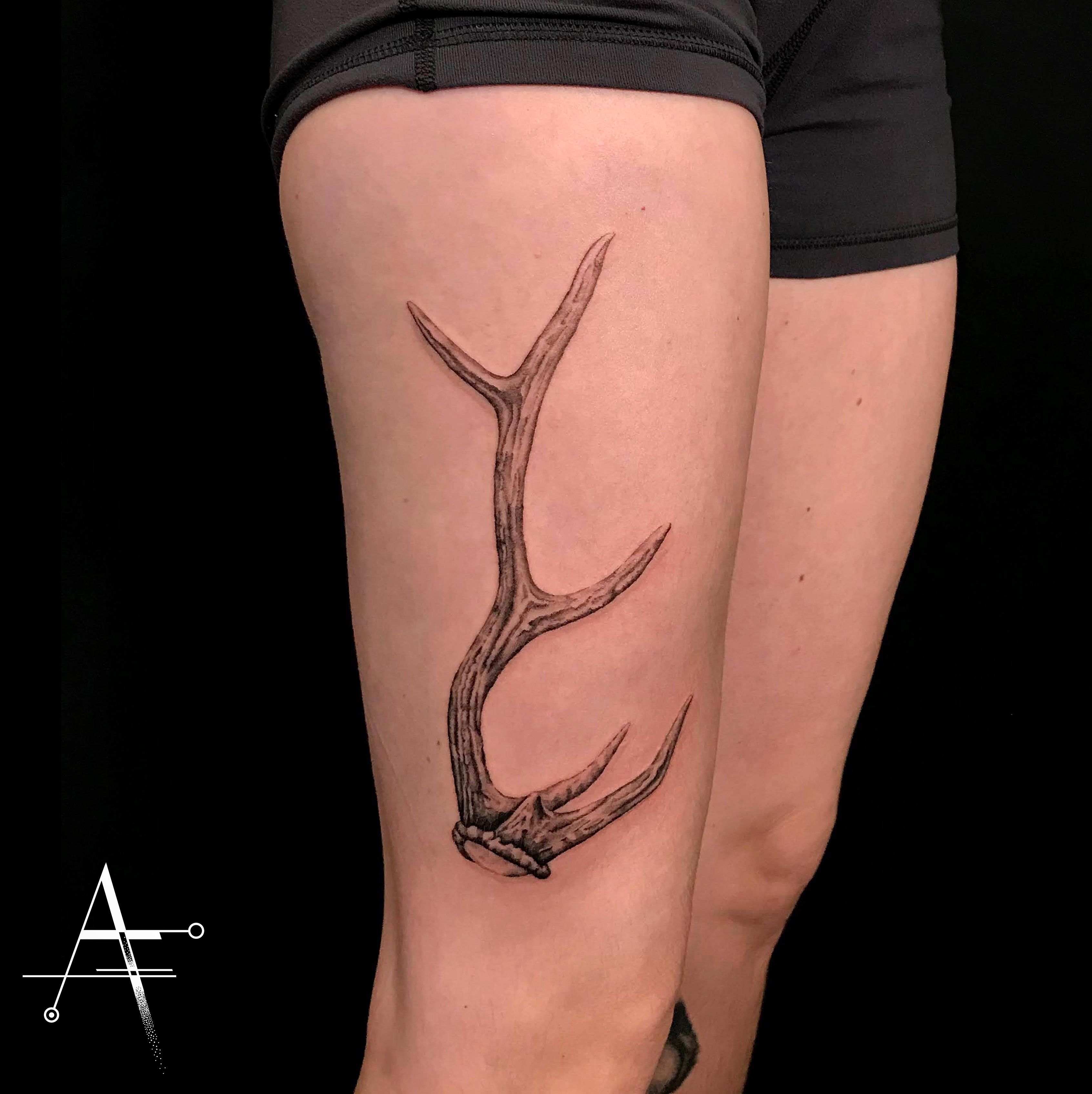 Deerhorn design / Deer antler tattoo tattoo sticker 2 geometric figures  radiating double grid - Shop Deerhorn design / 鹿角 Temporary Tattoos - Pinkoi