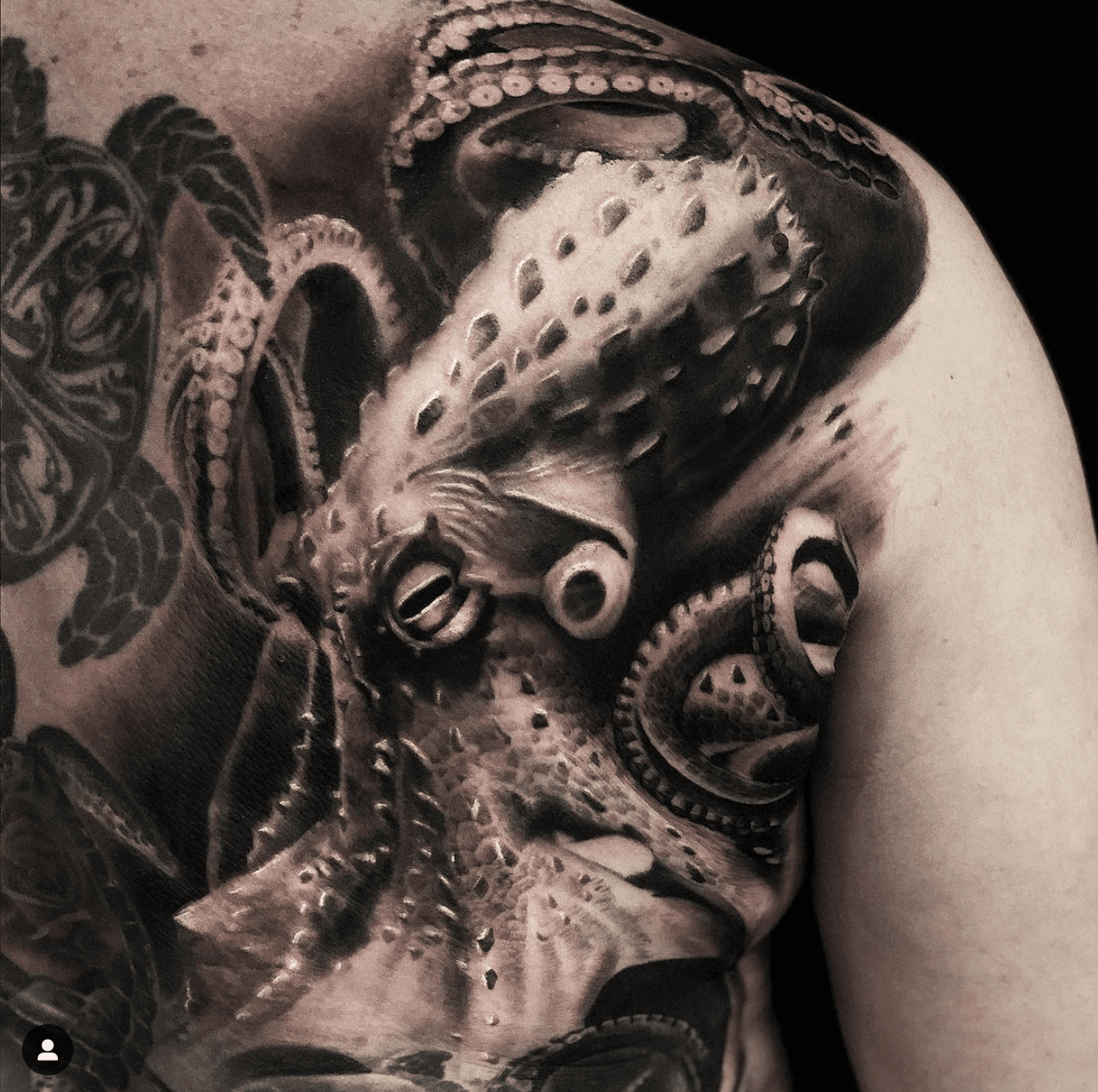 Incredible Octopus coverup tattoo by Meghan Patrick 12ozstudios  team12oz tattoos tattooartist coverup octopus tat  Cover up tattoo  Drum tattoo Tattoos