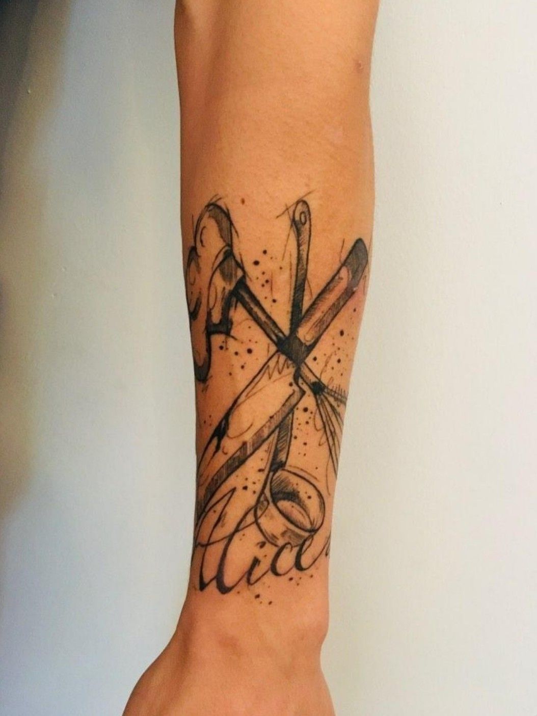 Tattoo tagged with: drum, small, tiny, ifttt, little, minimalist, music  instrument, inner forearm, alicangorgu, drumstick, illustrative, music |  inked-app.com