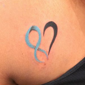 Cool lil colon cancer ribbon and heart combo 