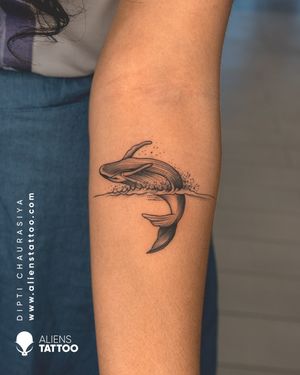 Only Dead Fish Tattoo go with the Flow, Fish Tattoo by Dipti Chaurasiya at Aliens Tattoo India.For more such tattoos visit our website - www.alienstattoo.com