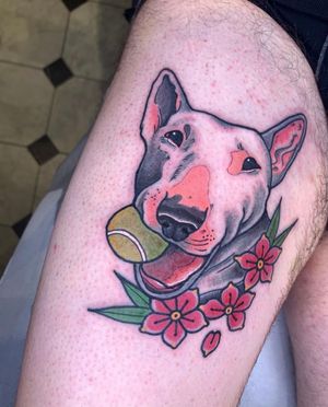 Bullterrier tattooBlackmamba_tattoo #bulterrier #dog #tattoo #bullterriertattoo #dogtattoo #dog #neotraditionaldog #neotraditional #traditionaltattoo #stencilstuff #stencil #bullterrierlover #tatt #tattoos #bullterriers #dogtattoos #tattootraditional