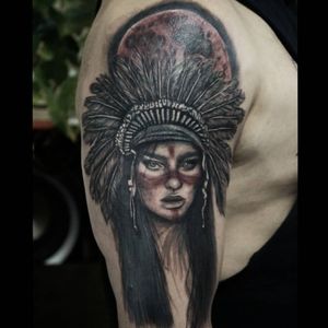 Realistic Native American tattoo