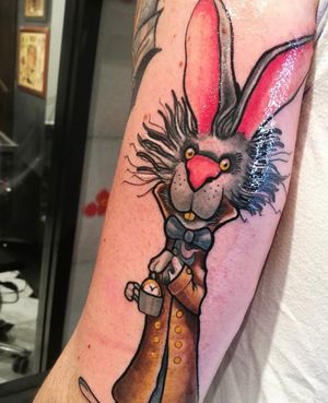 Mad rabbit tattoo#madrabbit #rabbit #rabbittattoo #neotraditionalrabbit #cartoon