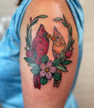 Cardinal tattoo tribute done in honor of her late parents 