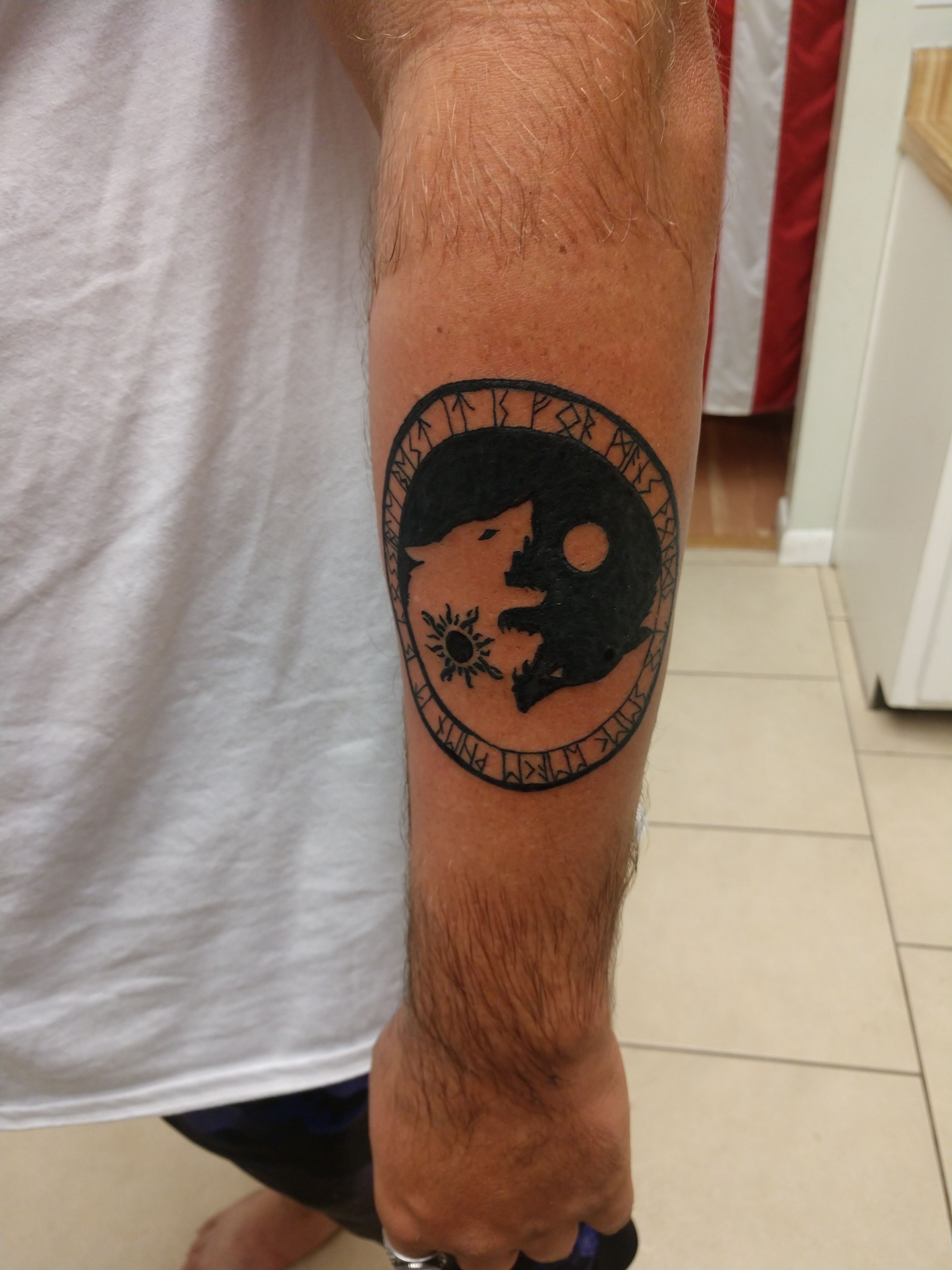 Tattoo uploaded by Marvoy • Hati and Skol, wolves, Norse mythology •  Tattoodo