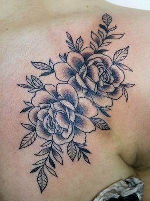🌹🌺 Flowers🌺🌹#tattoo #blacktattoo #flowers #decoration 