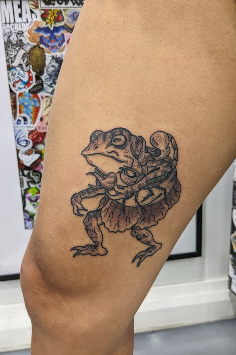 Tattoo uploaded by Tom Roder • The frog and the scorpion • Tattoodo