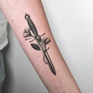 Dagger with flowers.