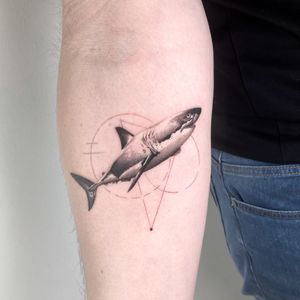 Shark tattoo. #sharktattoo #tattoodo #fishtattoo #microtattoo