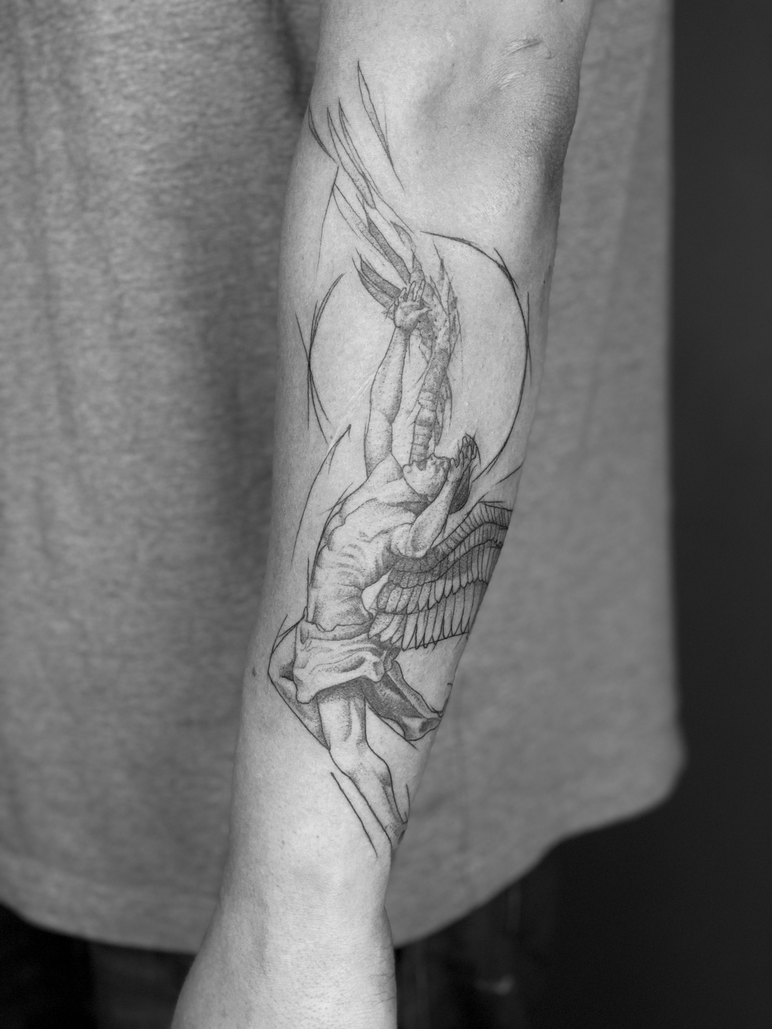 Fall of Icarus tattooso cool by svenrayen  Mythology tattoos Bone  tattoos Icarus tattoo