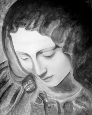Pieta in Graphite and Watercolor