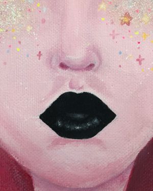 Lips in Acrylic and Glitter
