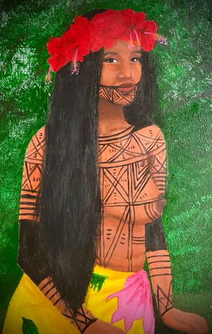 Emberá Woman from Panamá in Acrylic