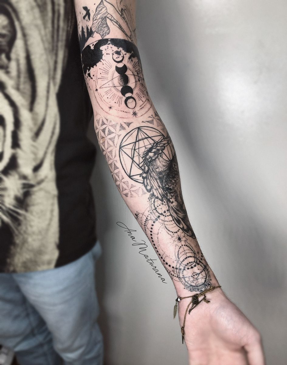 Tattoo uploaded by Ana Maturana • Sleeve mystic geometric nature theme
