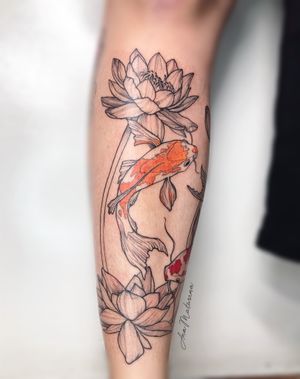 Koi Fish with lotus flower III 🎏 