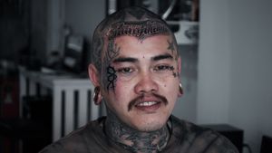 font on forehead tattoo