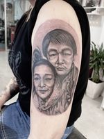 couple potrait tattoo