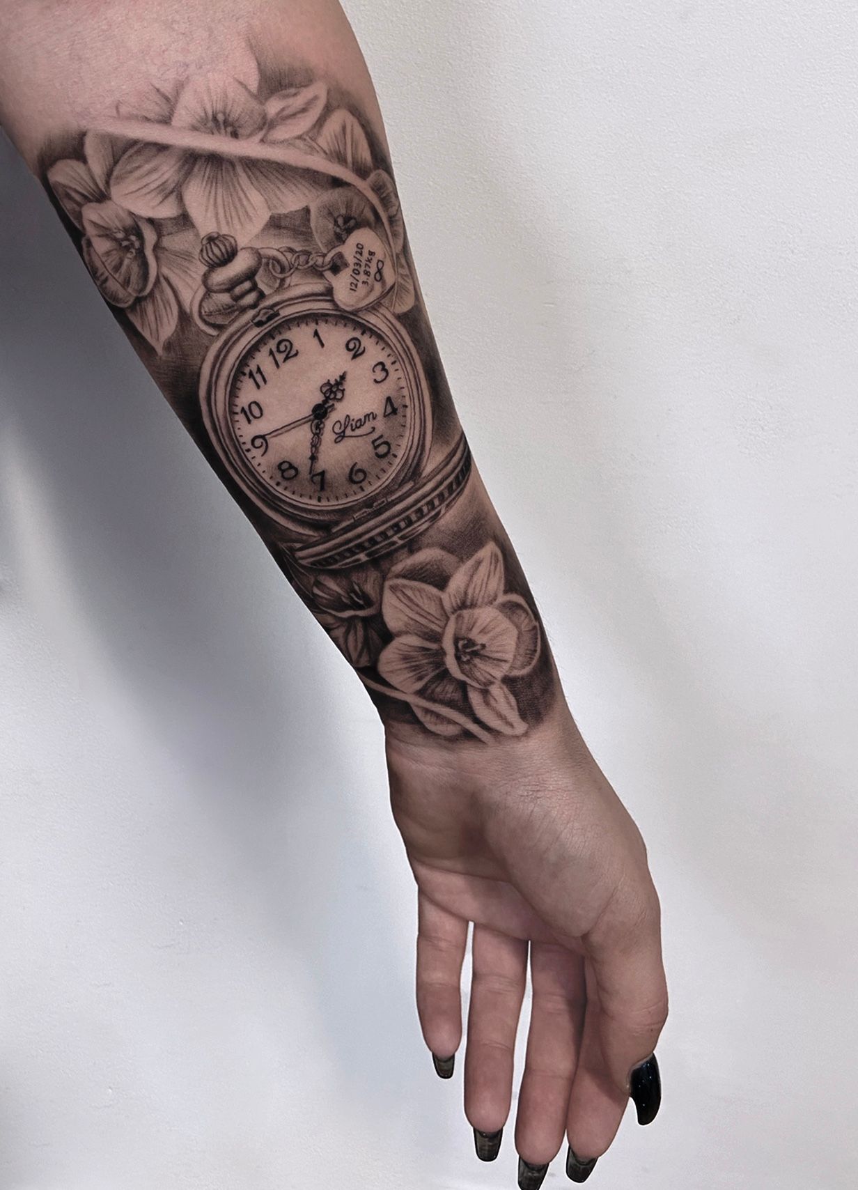 Tattoo Trends - Below Rose tattoo not done by us ! CLOCK TATTOO is a way to  show the passing of time and the importance of living each moment to the  fullest.