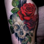 Skull and roses - Sponsored by: @hellotattoomed @greenhousetattoosupplies Done using: @killerinktattoo @fusion_ink @fkirons @inkjecta @blackclaw @stencilanchored @inkeeze #tattoo #tattedup #tattooart #tattoostudio #tattoolovers #ink #inklife #inked #tattooartist #londontattooartist #tattooing #tattoolife #tattoosocial #tattoolondon #vegantattoo #veganink #vegan #killerinktattoo #london #stokenewington #hackney #londontattoostudio #alexalvarado #santocuervo