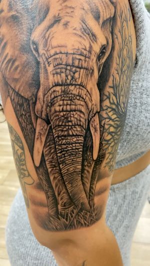 I had a lot of fun doing this elephant here at @prolific.dtla , what’s your favorite animal and why? . . . #Uzis_Tattoos #RafaelCamarena #BlackandGreyTattoo #TattooArtist #ChicanoTattoo #ElephantTattoo #CaliforniaTattooArtist #Tattoos #RealismTattoo #ChicanoArt #Elephant #Animallovers #Animaltattoo #LosAngeles #RealisticTattoo #Tattooloverscare #BeautifulTattoo #ProlificTattoo #DowntownLosAngeles #Hollywood #LosAngelesTattoo #bnginksociety #BlackAndGreyTattoo #RealTattoos #Wisdom #Peace #Love