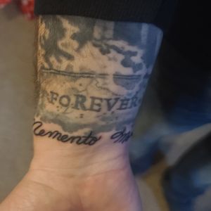 "Memento Mori" in my moms hand writingArtist: https://instagram.com/tattoos_by_mike_d?utm_medium=copy_link