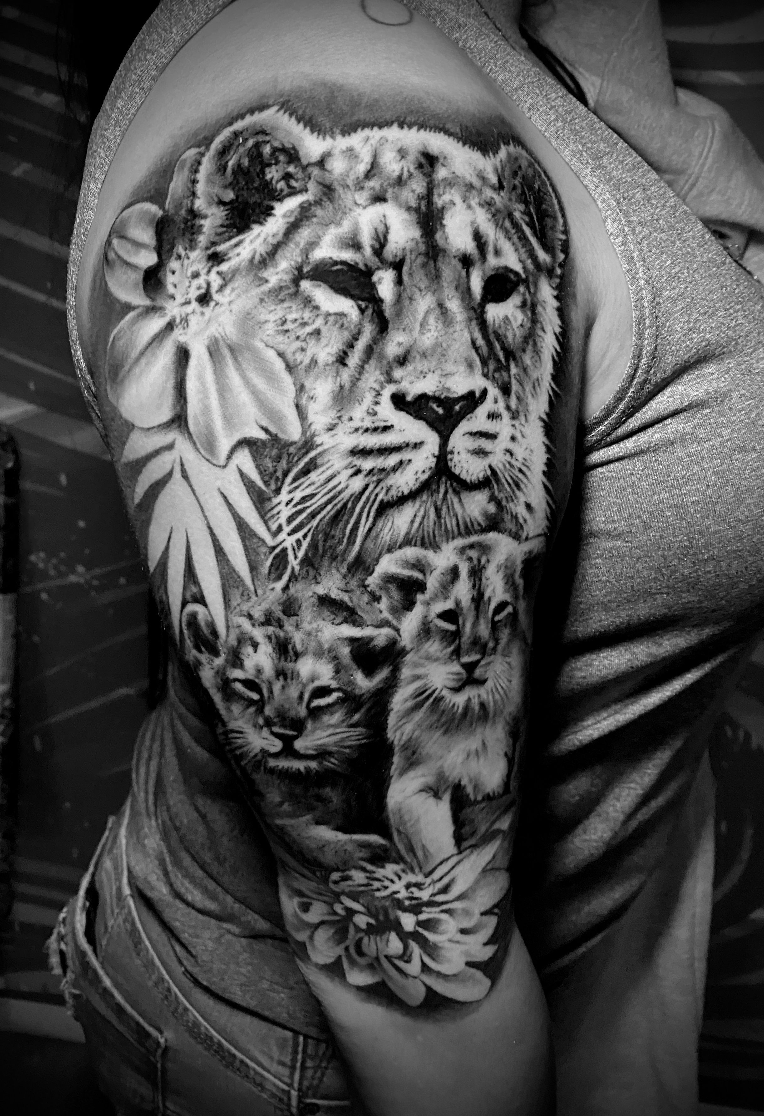 Tattoo uploaded by Uzi • One more session to go on this custom Lioness w  Cubs done here @ had a lot of fun doing this tattoo. I would  love to do