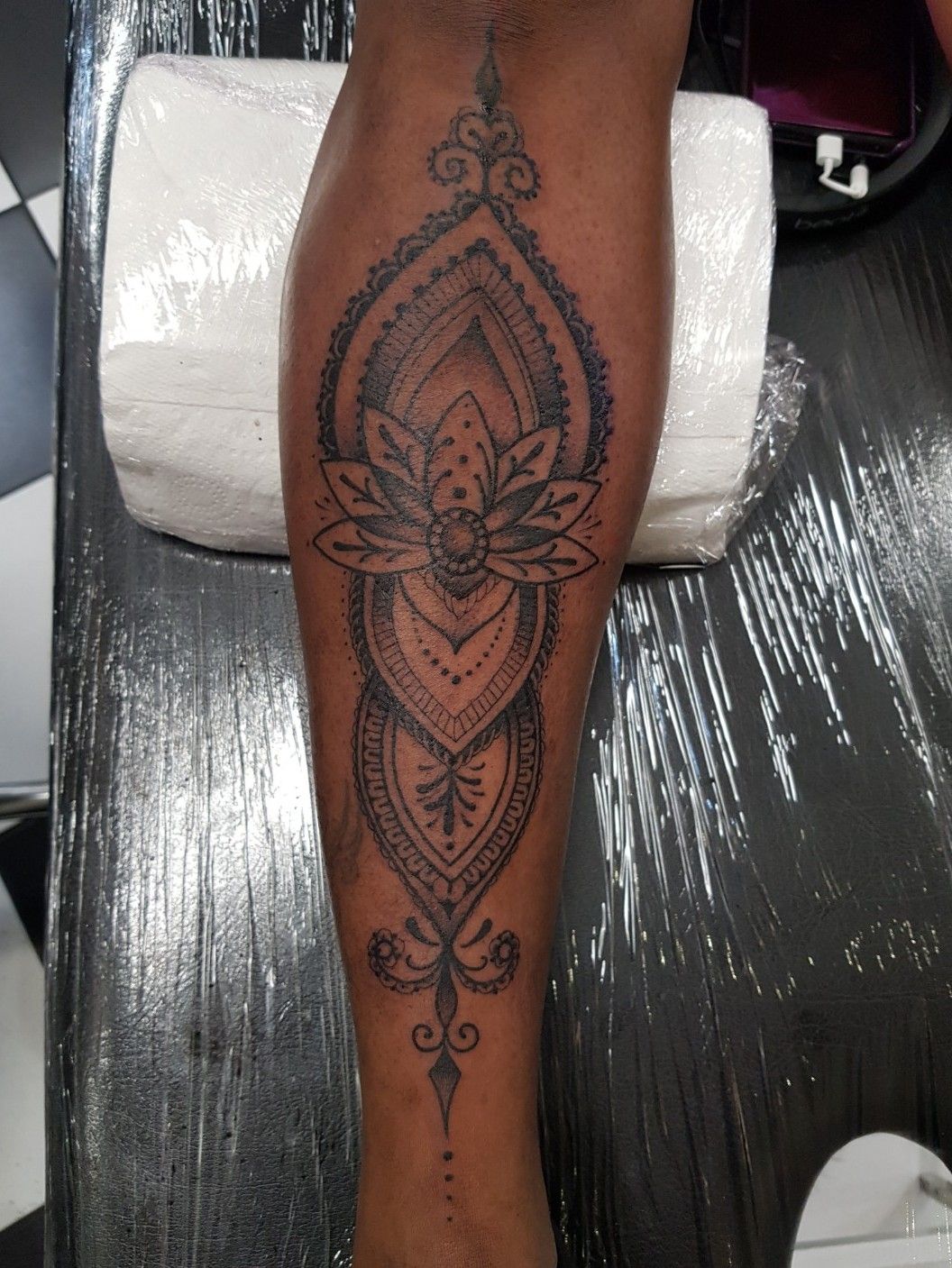 ornamental shin tattoo  Leg tattoos women Shin tattoo Leg tattoos