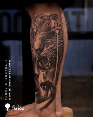 Amazing Tiger Tattoo by Sunny Bhanushali at Aliens Tattoo India.
If you wish to get this tattoo visit our website - www.alienstattoo.com
