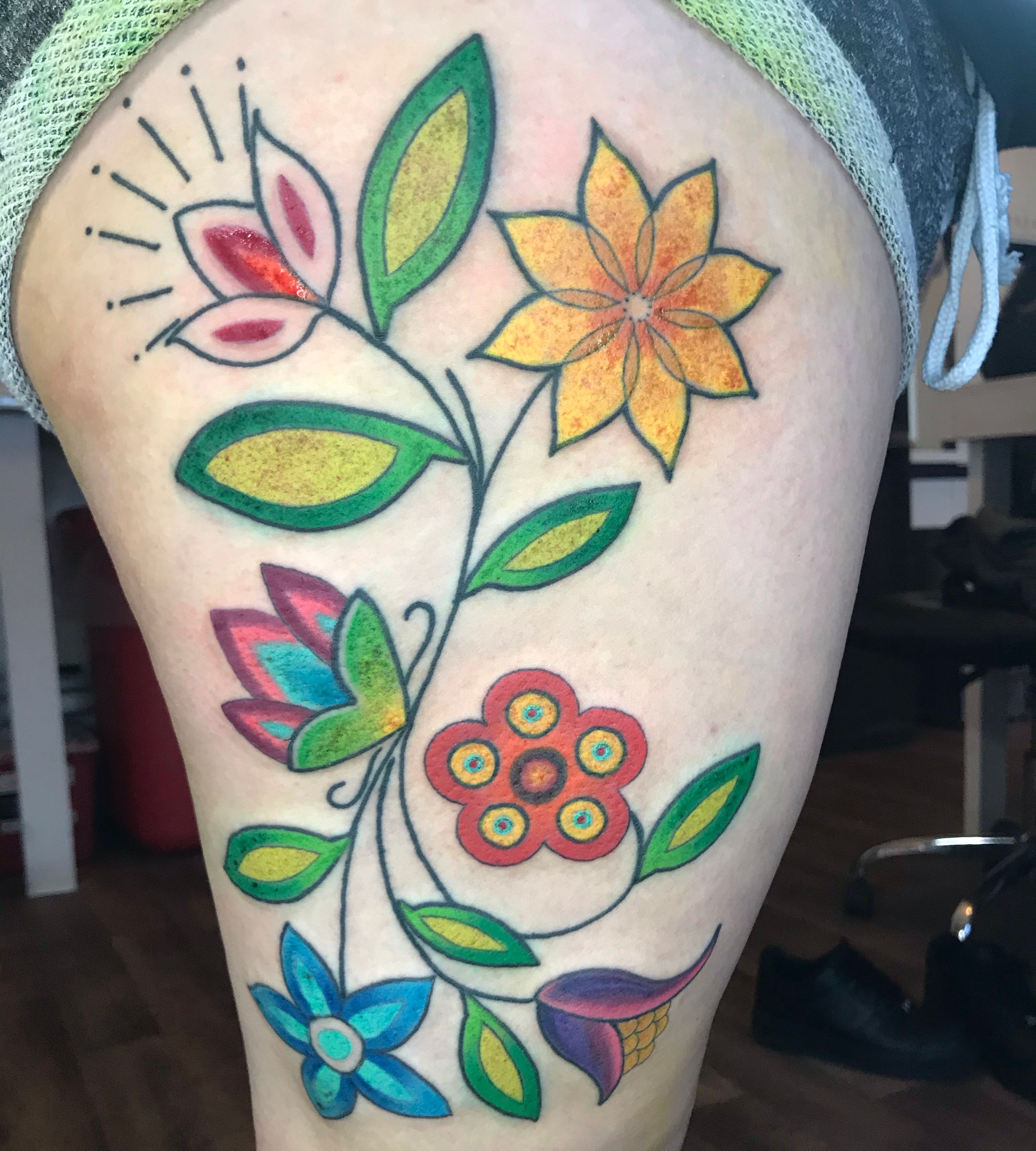 thanks to Jules down at Golden Tattoo parlor in Brampton I love my Ojibwe  floral tat  Small tattoos Sweet tattoos Tattoos