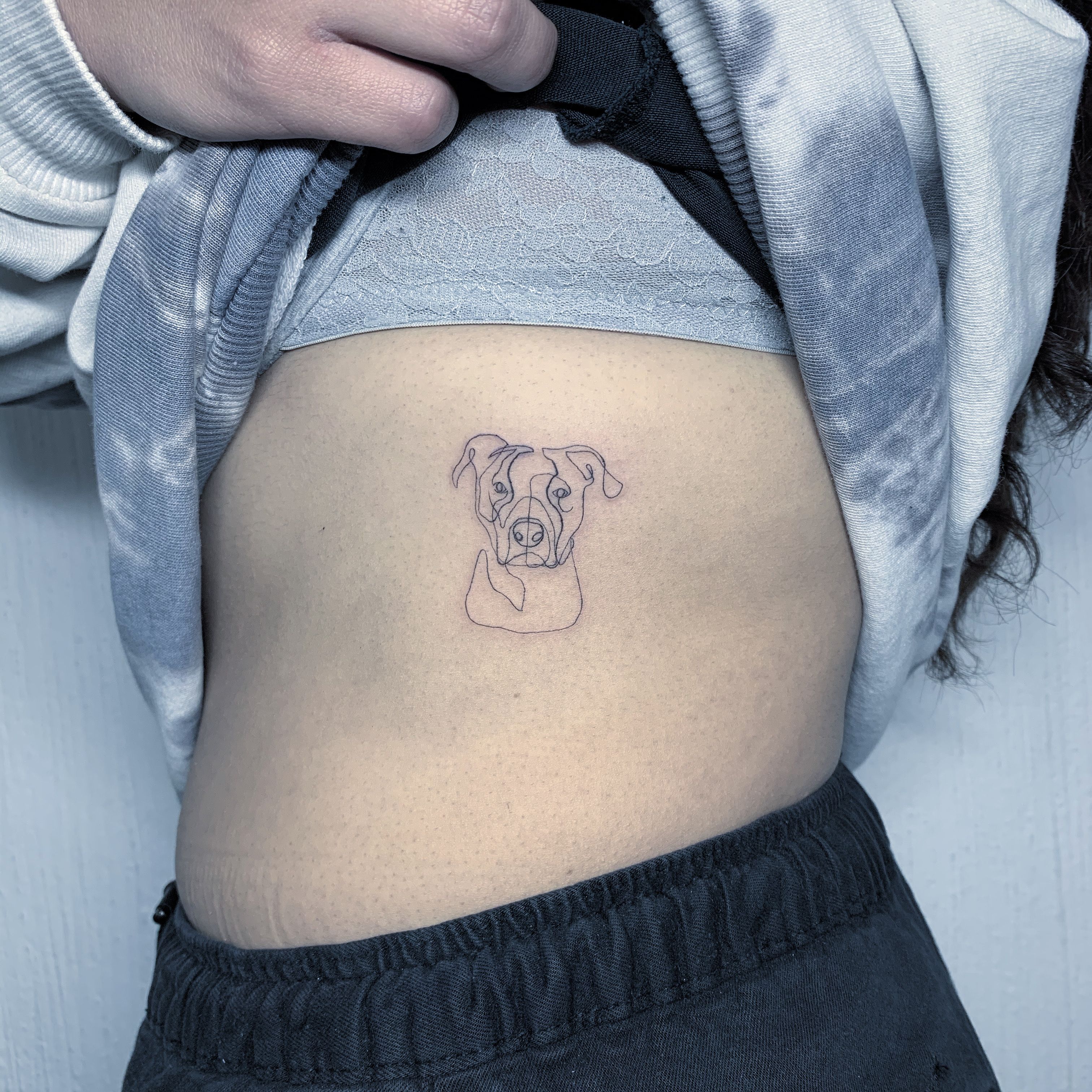 Side Dog Tattoo by Ondrash Tattoo
