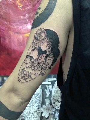 illustrative girl tattoo by weijimeiji