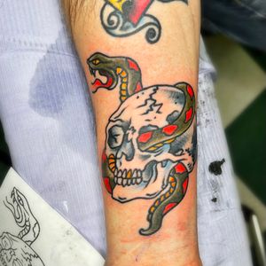 Traditional skull and snake