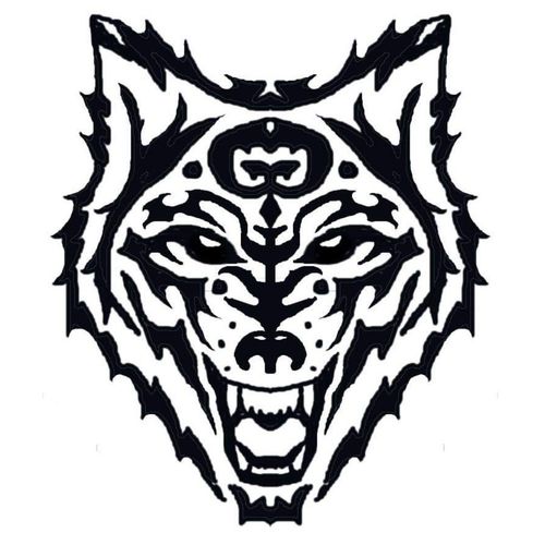 Wolf #wolf #tribal #face #teeth #angry #dangerous #black #white #werewolf