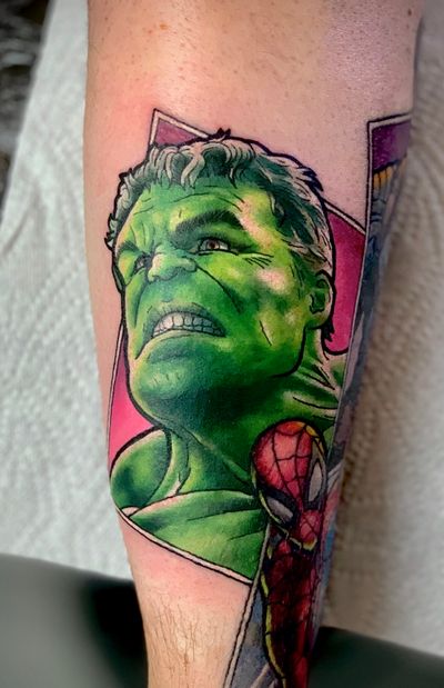 Hulk, part of ongoing Marvel sleeve #hulk #incrediblehulk #comic #comicbook #avengers #marvel #nerd #geek