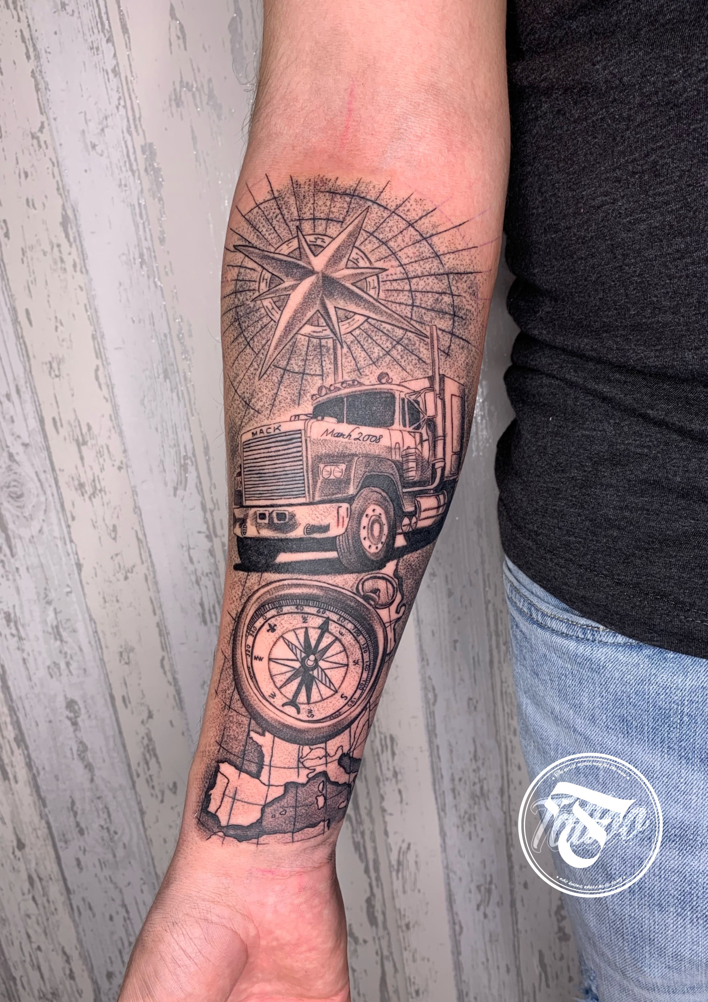 Mack Truck Tattoo Designs at Rolandalupita | Truck tattoo, Tattoo designs  for girls, Trucker tattoo