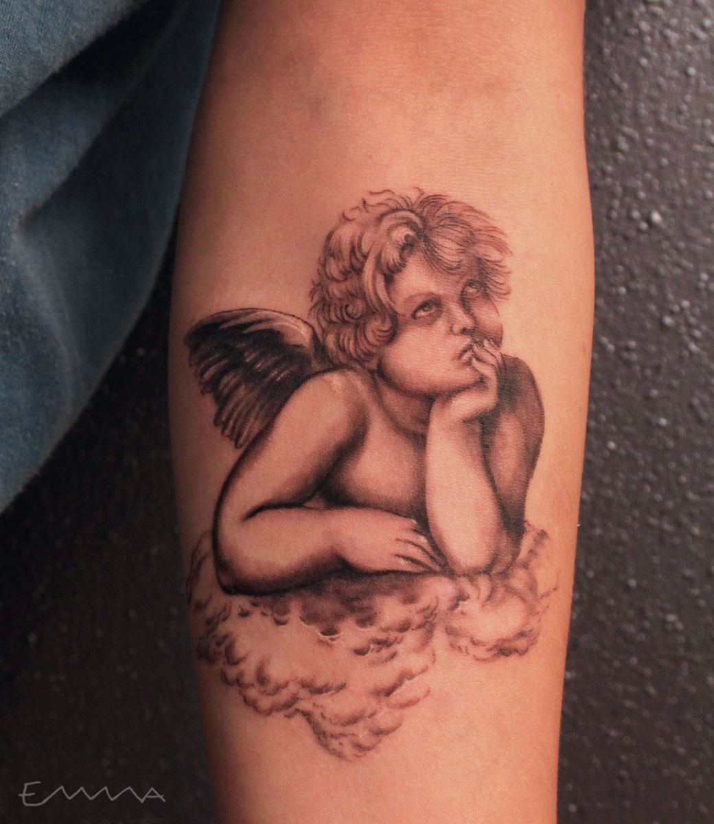 Tattoo uploaded by Emma Judd • Sistine Madonna Cherub • Tattoodo