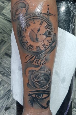 Tattoo Desin Personality Reloj rosa diseño personalizado 