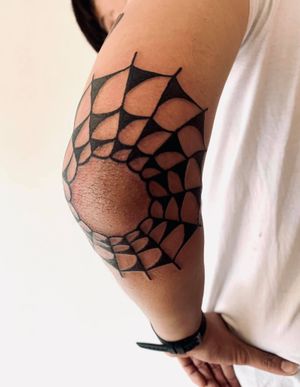 Traditional spider web Tattoo by Thaigaz Swallow tattooer at Golden Dagger Tattoo Bkk 