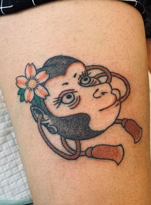 Traditional Monkey tattoo by Rosaz Mary Tattooer  #Goldendaggertattoobkk